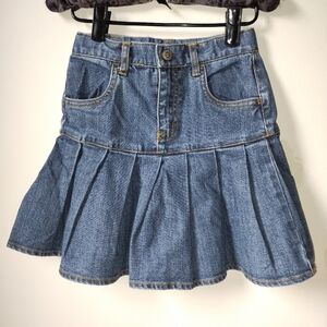 Vintage 2000's Y2K Denim Pleated Mini Skirt Gap Kids Girl's Size 5 Toddler